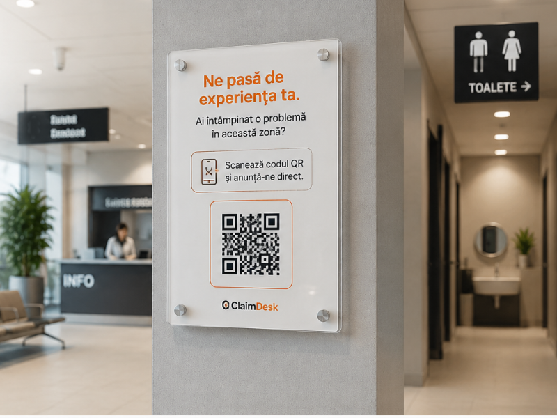 Scenariu ClaimDesk pentru spații cu acces public